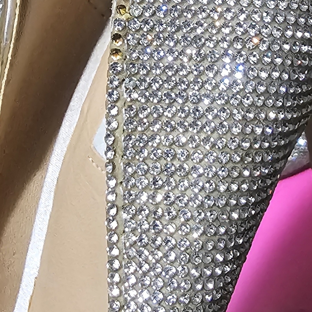 Steve Madden Daisy Crystal Silver Stiletto Heels - Picture 13 of 16